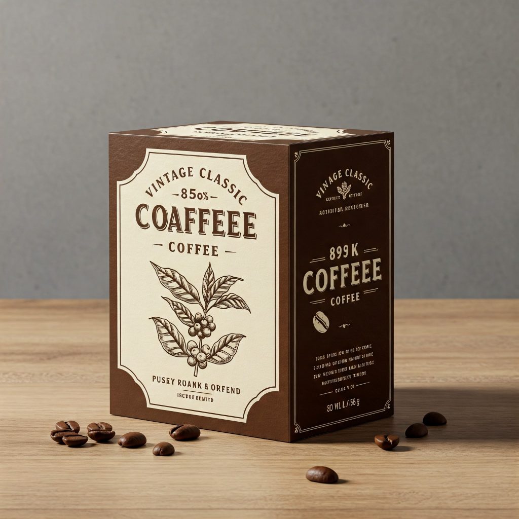 desain packaging kopi vintage klasik